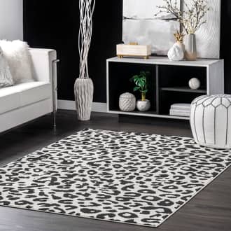 Grey Coraline Leopard Printed Area Rug