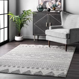 Gray Bosphorus Geometric Banded rug