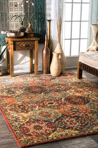 Rust Bristol Abundance Trellis rug