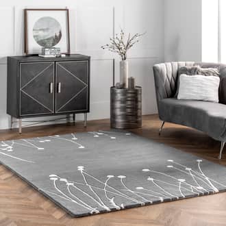 Gray None Blooming Garden rug