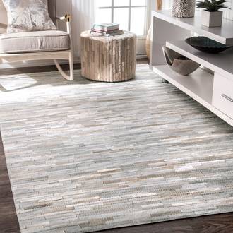 Beige Alabaster Cow Hide Patchwork II rug