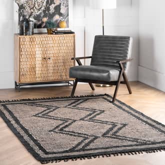 Natural Westland Helix Leather Flatweave Tassels rug