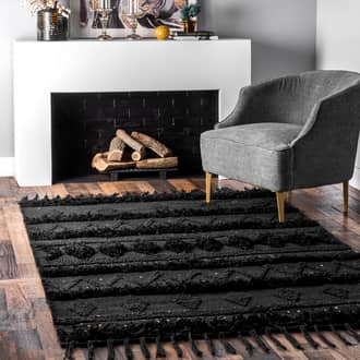 Black Arvin Olano x Chandy Textured Wool rug