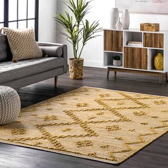 Yellow Freckel Textured Moroccan Jute rug