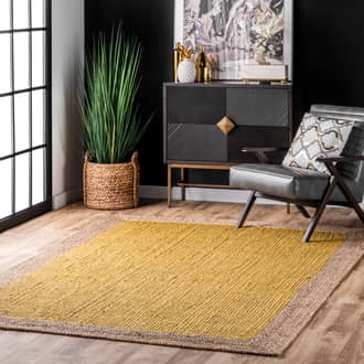 Yellow Maui Jute Simple Border rug