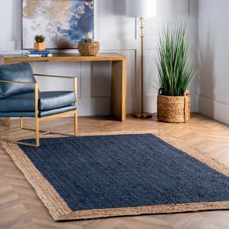 Blue Maui Jute Simple Border rug