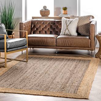 Gray Maui Jute Simple Border rug