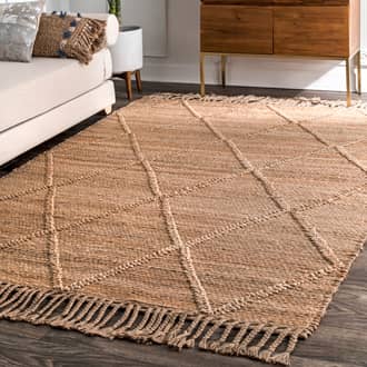 Natural Intwine Braided Treillage Tassel rug