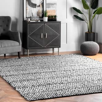 Silver Mentone Reversible Striped Bands Indoor/Outdoor rug