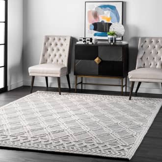 Gray Pearla Argyle Trellis rug