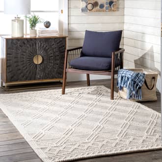 Beige Pearla Argyle Trellis rug