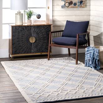 Blue Pearla Argyle Trellis rug