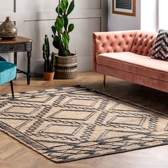 Natural Marram Tribal Trellis rug