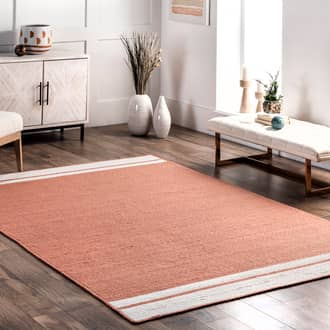 Rust Ravine Luann Solid Bordered rug