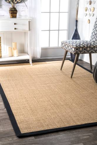 Black Maui Sisal Border rug