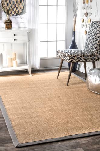 Light Gray Maui Sisal Border rug