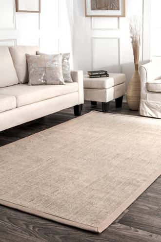 Beige Maui Bordered Bleached Sisal rug