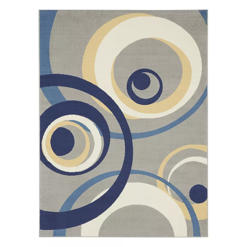 Nourison Grafix Geometric Rug, Gray, 8X10 Ft