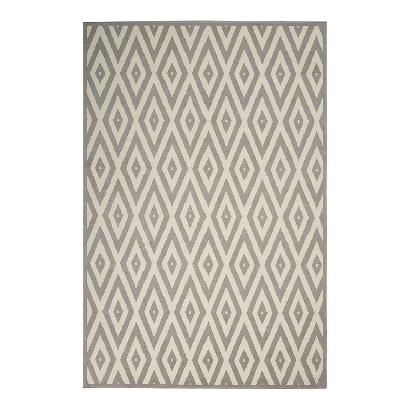 Nourison Grafix Geometric Area Rug, White, 8X10 Ft