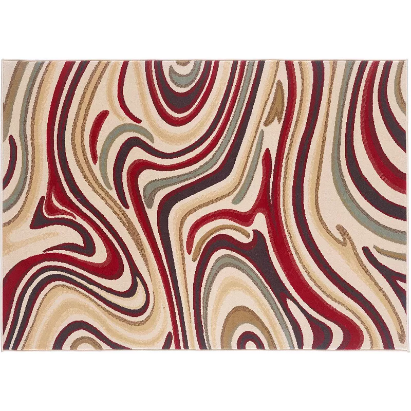 KHL Rugs Laguna Abstract Rug, Multicolor, 8Ft Rnd