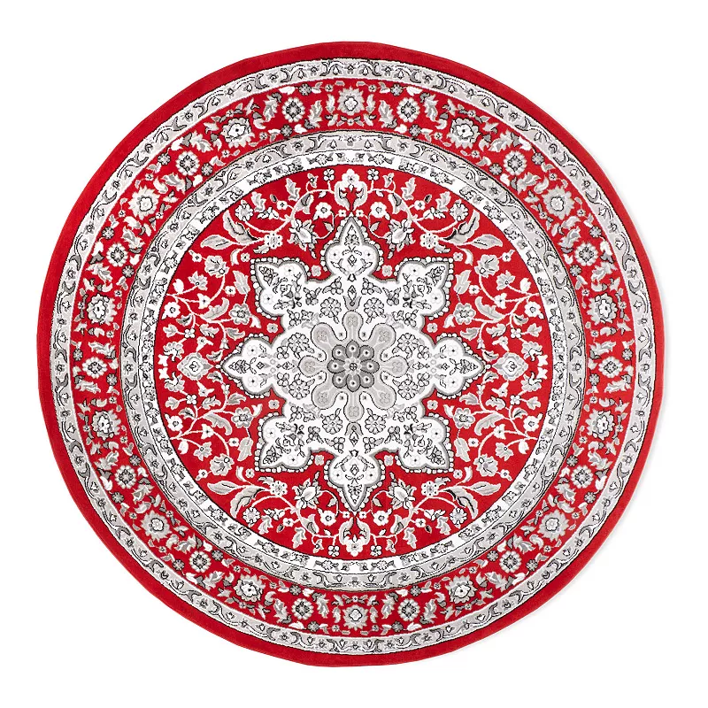 Home Dynamix Tremont Lane Persia Area Rug, Red, 8Ft Rnd