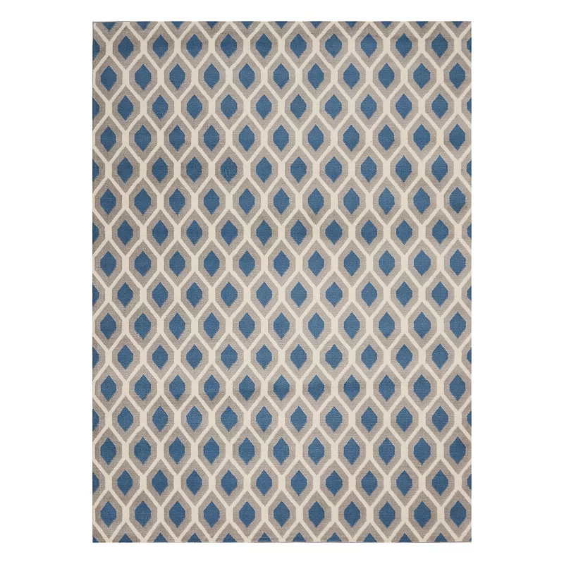 Nourison Grafix Geometric Trellis Area Rug, Blue, 8X10 Ft