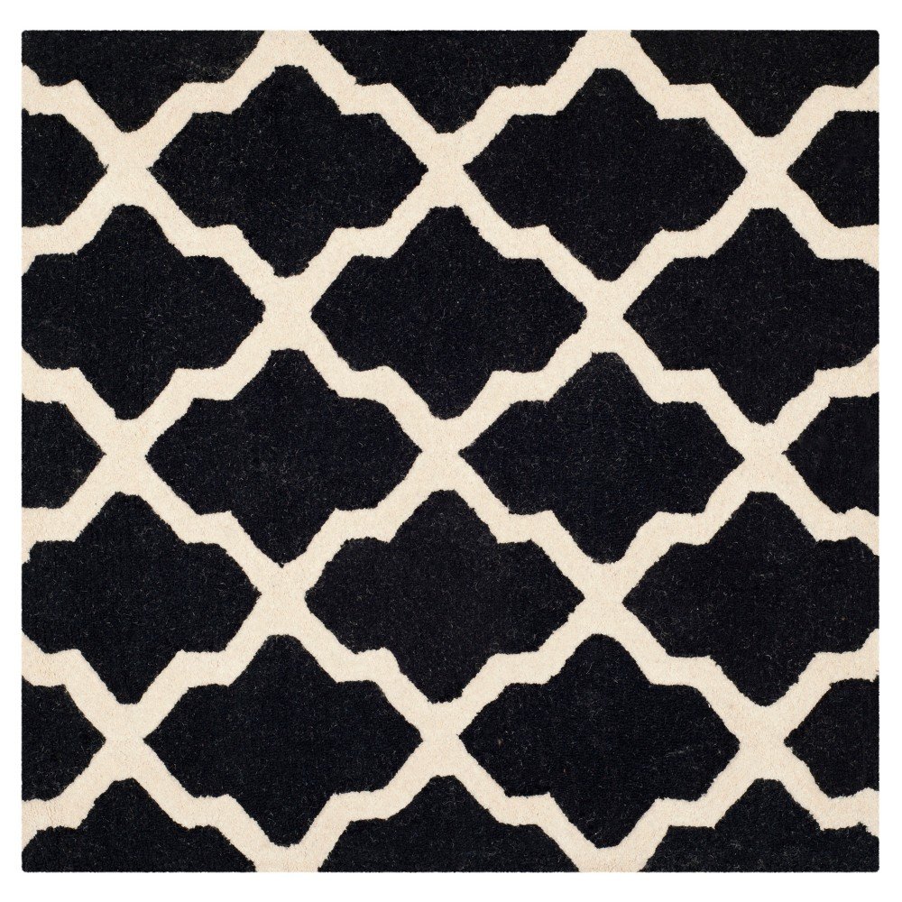 4'x4' Square Maison Tetured Rug Black/Ivory Square - Safavieh