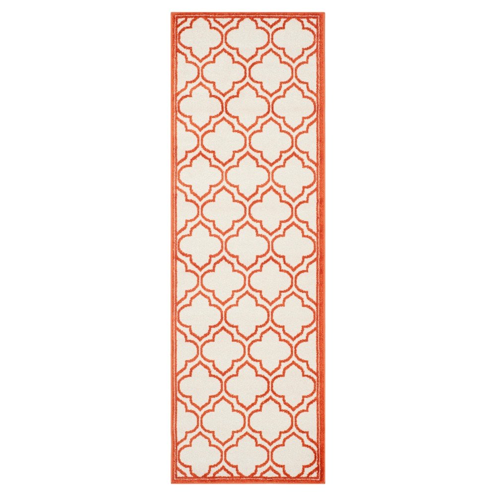 2'3inx7' Coco Loomed Runner Ivory/Orange - Safavieh