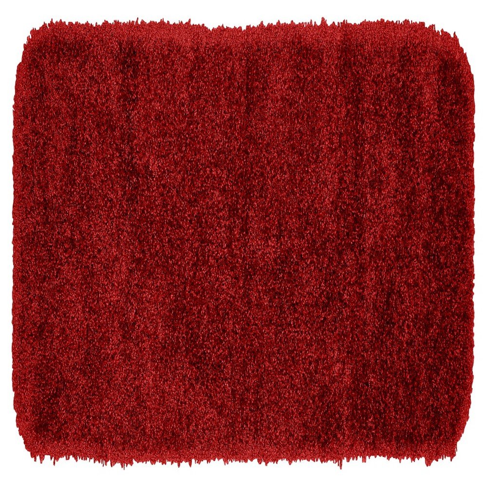 22inx60in Serendipity Solid Shaggy Washable Nylon Bath Runner Chili Pepper Red - Garland