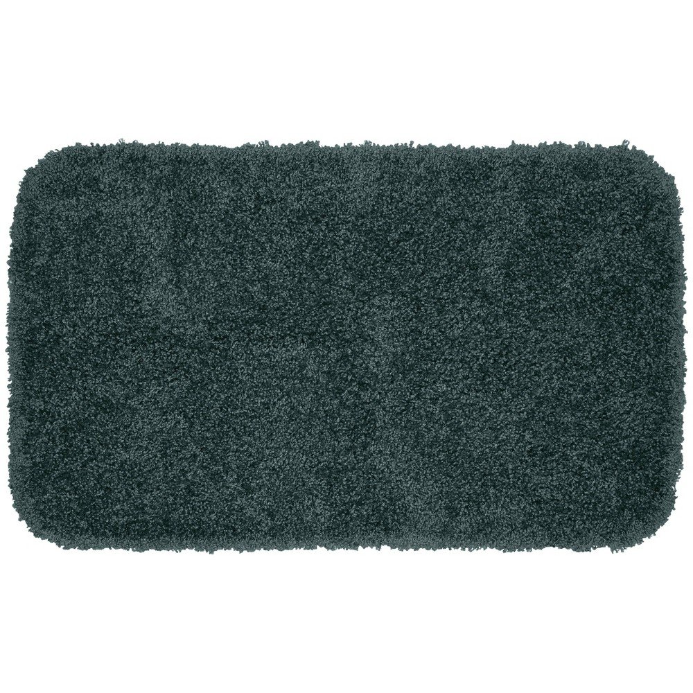 24inx40in Serendipity Solid Shaggy Washable Nylon Bath Rug Dark Gray - Garland