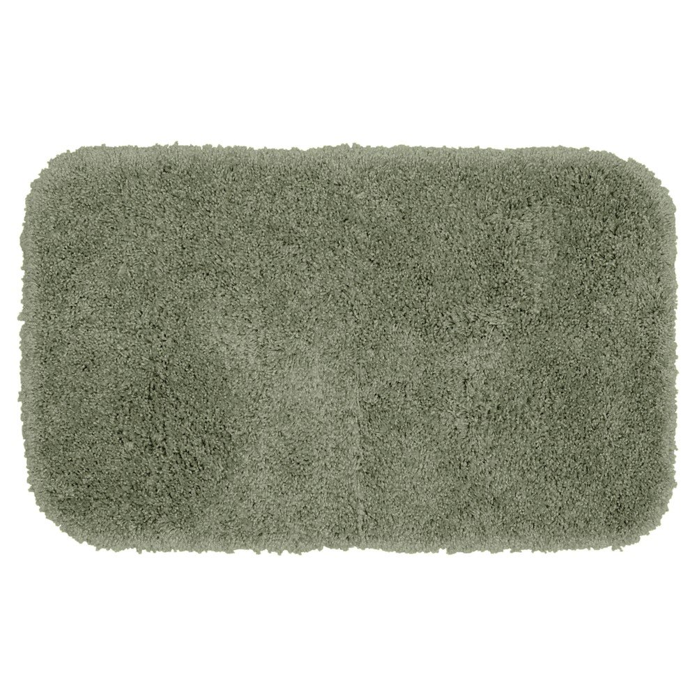 24inx40in Serendipity Solid Shaggy Washable Nylon Bath Rug Deep Fern - Garland