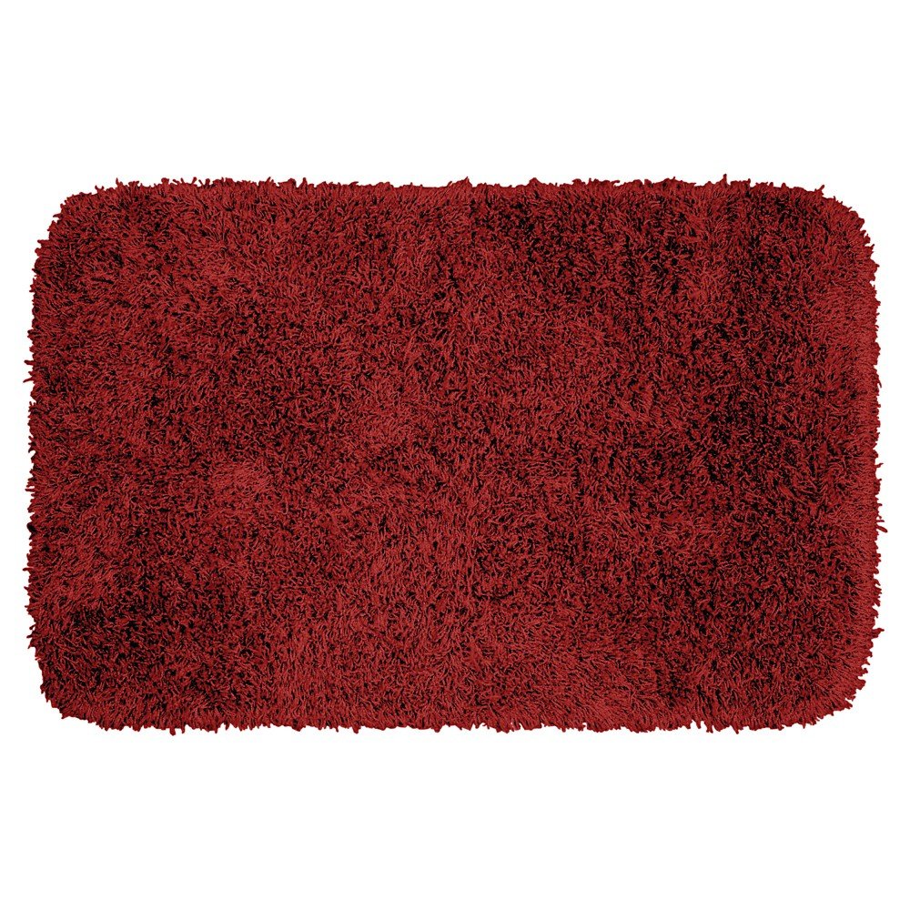 24inx40in Jazz Shaggy Solid Washable Nylon Bath Rug Chili Pepper Red - Garland