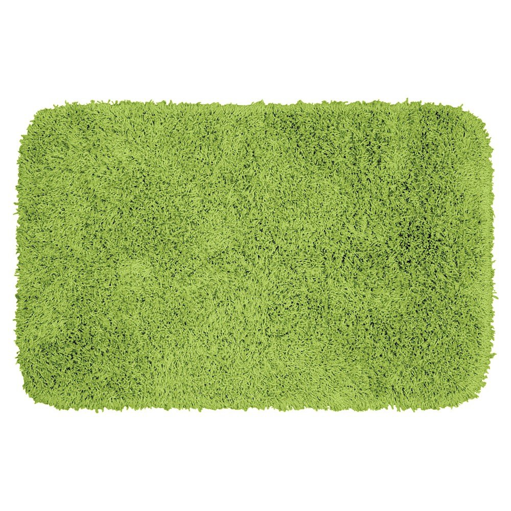 24inx40in Jazz Shaggy Solid Washable Nylon Bath Rug Lime Green - Garland