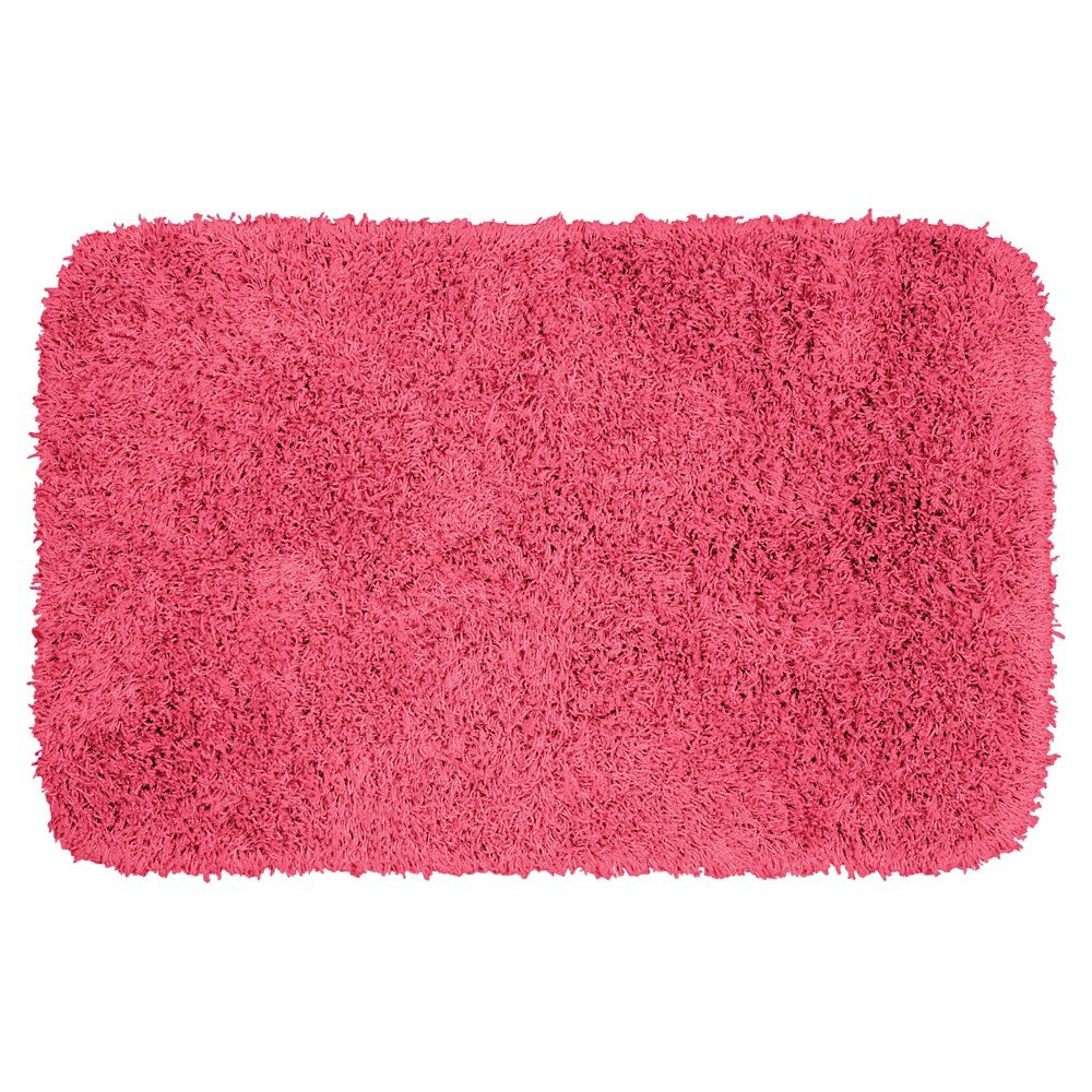 24inx40in Jazz Shaggy Solid Washable Nylon Bath Rug Pink - Garland