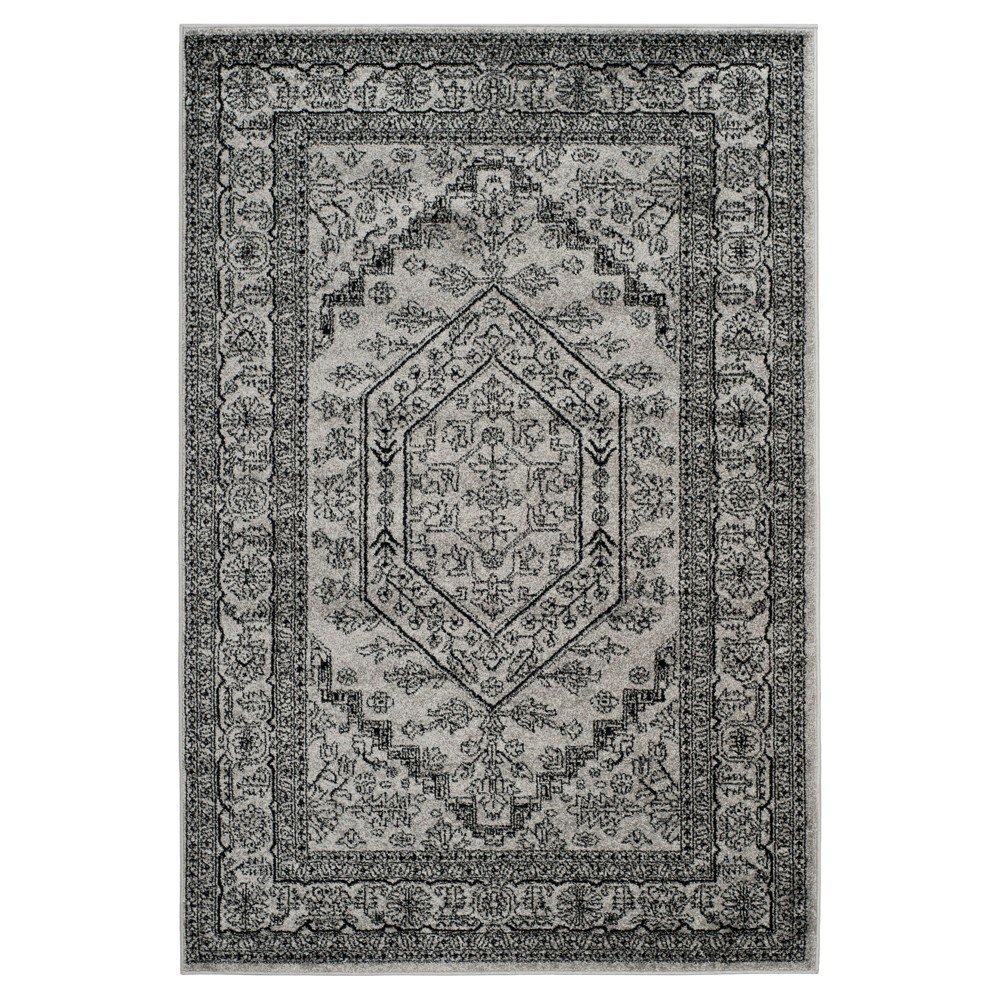 6'x9' Aldwin Area Rug Silver/Black - Safavieh