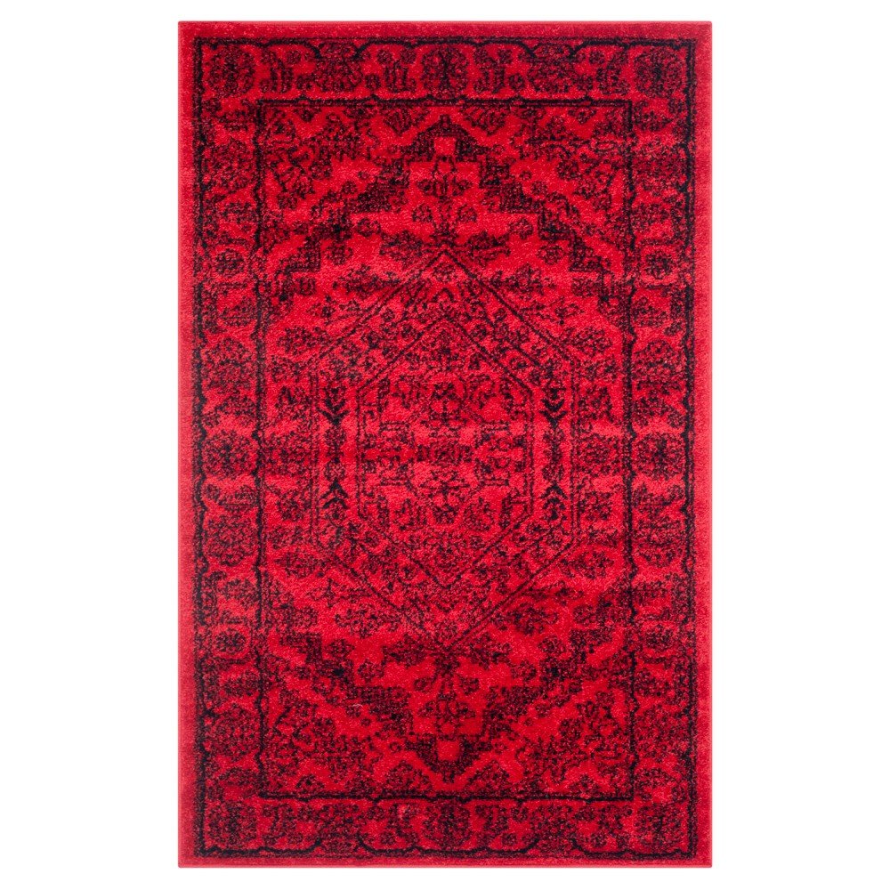 4'x6' Aldwin Area Rug Red/Balck - Safavieh