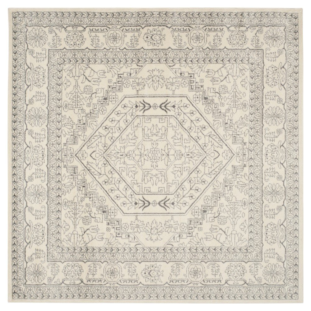 8'x8' Aldwin Area Rug Ivory/Silver - Safavieh