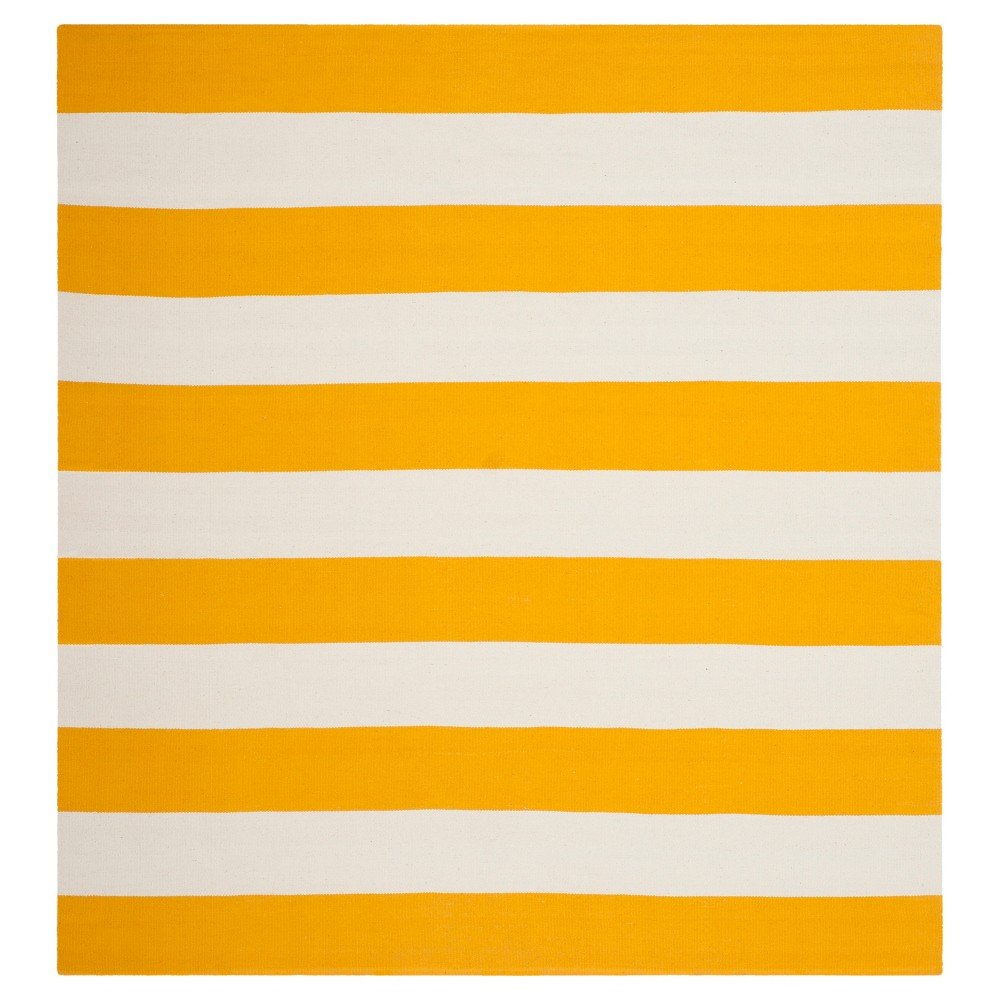 6'x6' Mati Flatweave Area Rug Yellow/Ivory - Safavieh