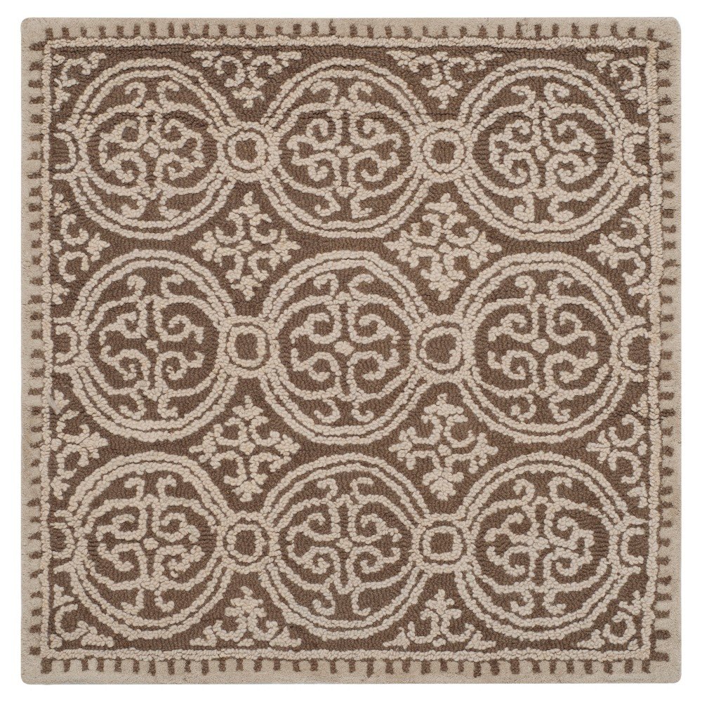 8'X8' Geometric Area Rug Tan - Safavieh