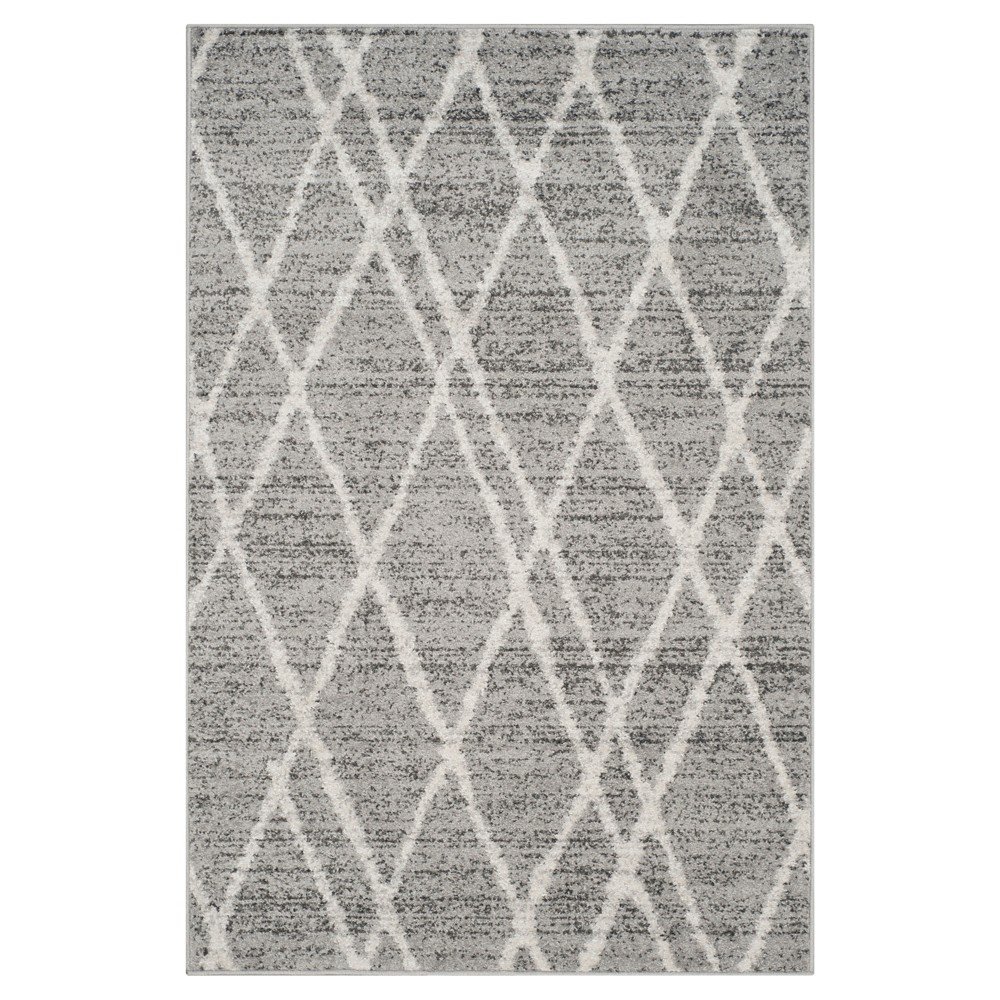 4'x6' Ramsey Diamond Area Rug Ivory/Silver - Safavieh