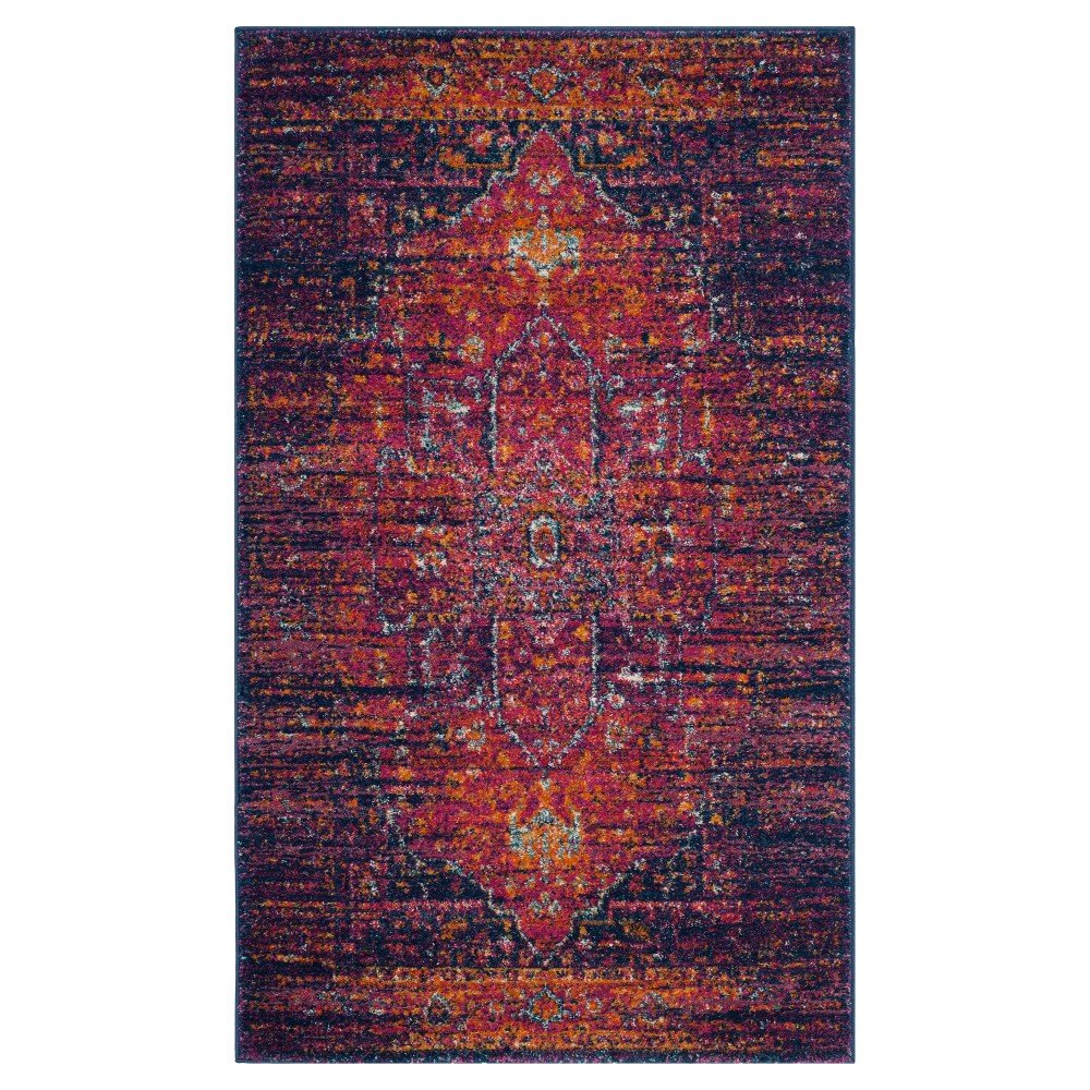 3'x5' Medallion Loomed Accent Rug Purple - Safavieh