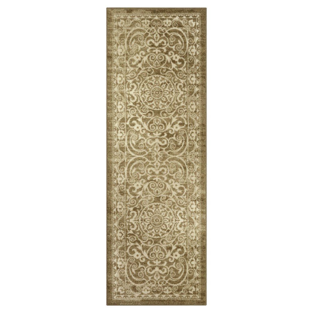 2'x6' Scroll Tufted Runner Khaki - Maples