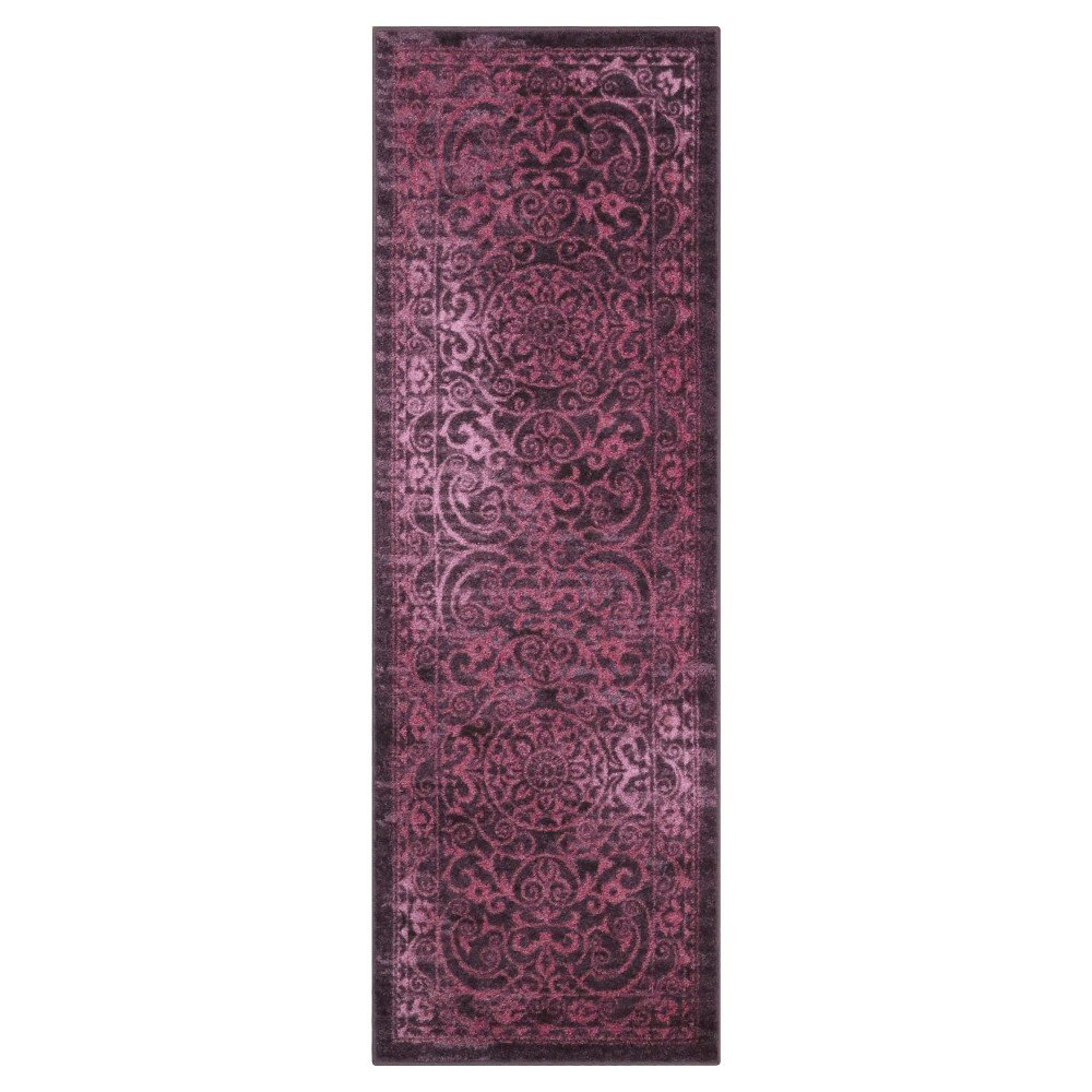 2'x6' Scroll Tufted Runner Purple - Maples