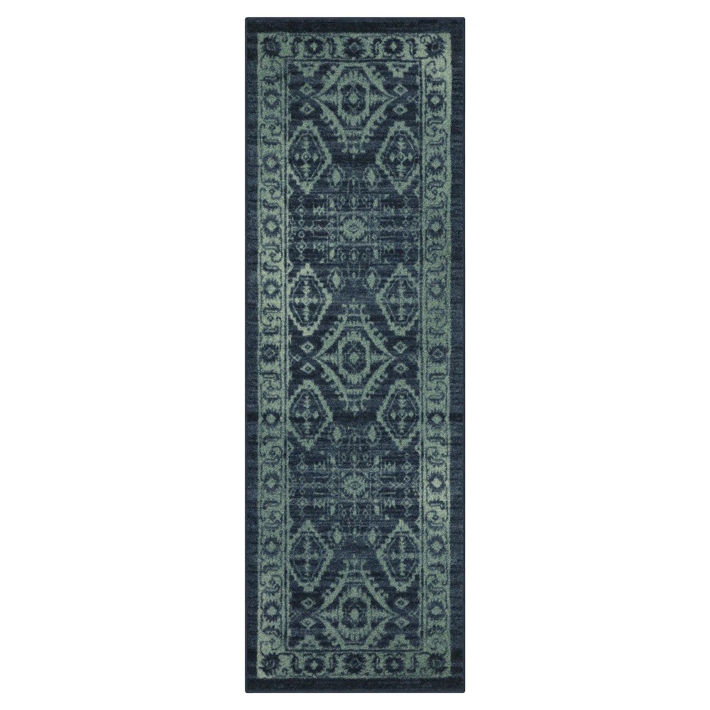 2'x6' Runner Geometric Design Navy - Maples