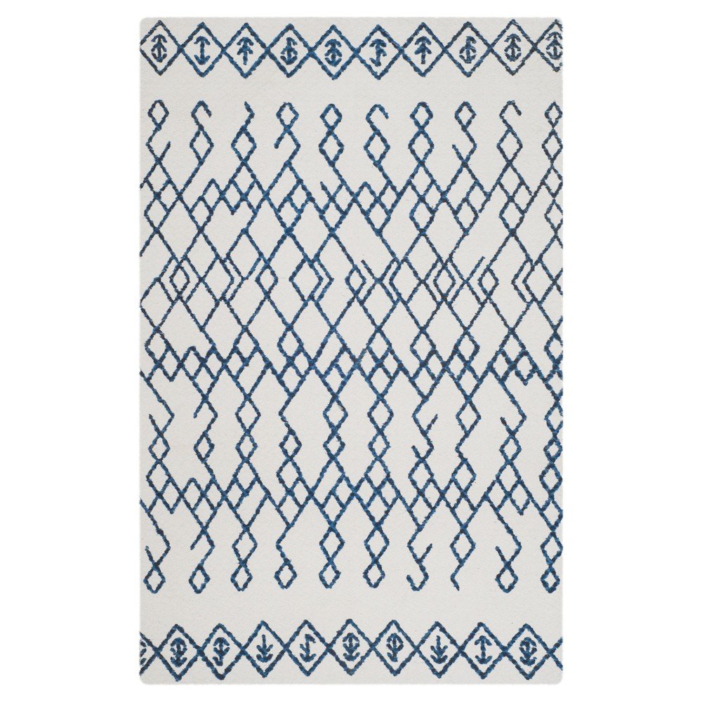 3'x5' Ivory/Navy Geometric Loomed Accent Rug - Safavieh