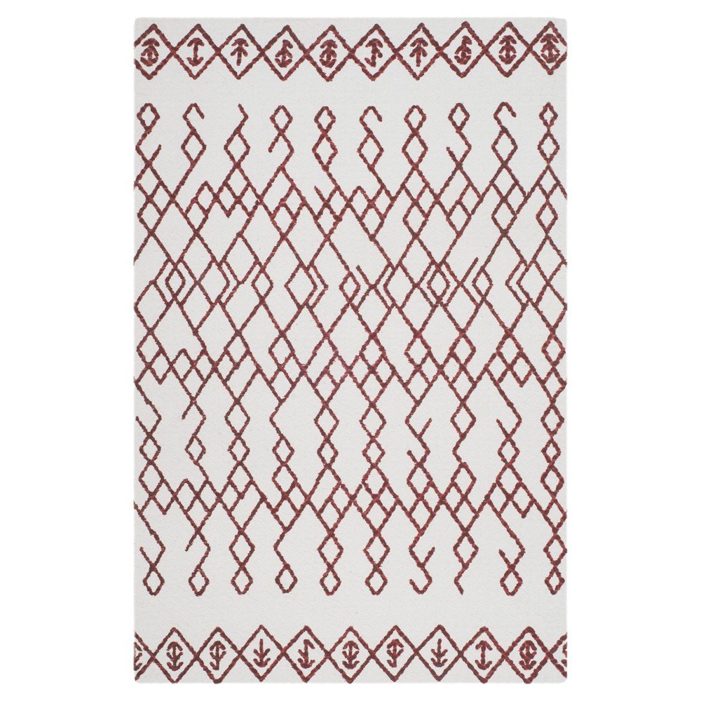 3'x5' Ivory/Rust Geometric Loomed Accent Rug - Safavieh