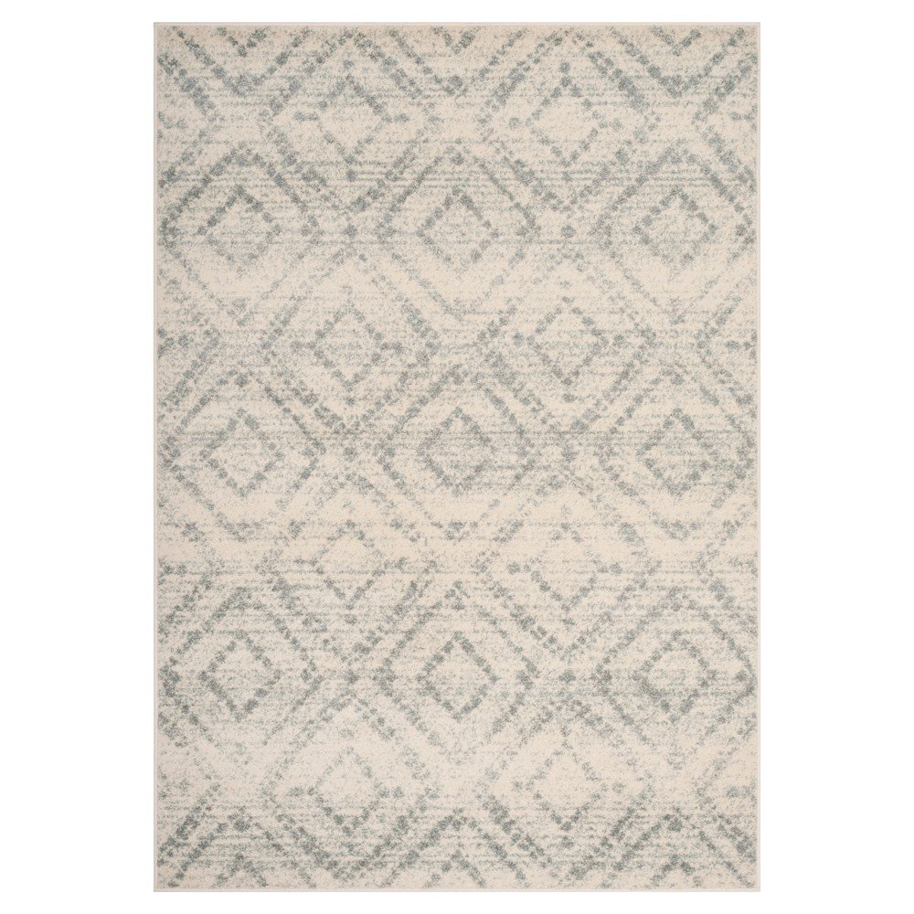 Ivory/Light Blue Geometric Loomed Accent Rug 3'x5' - Safavieh