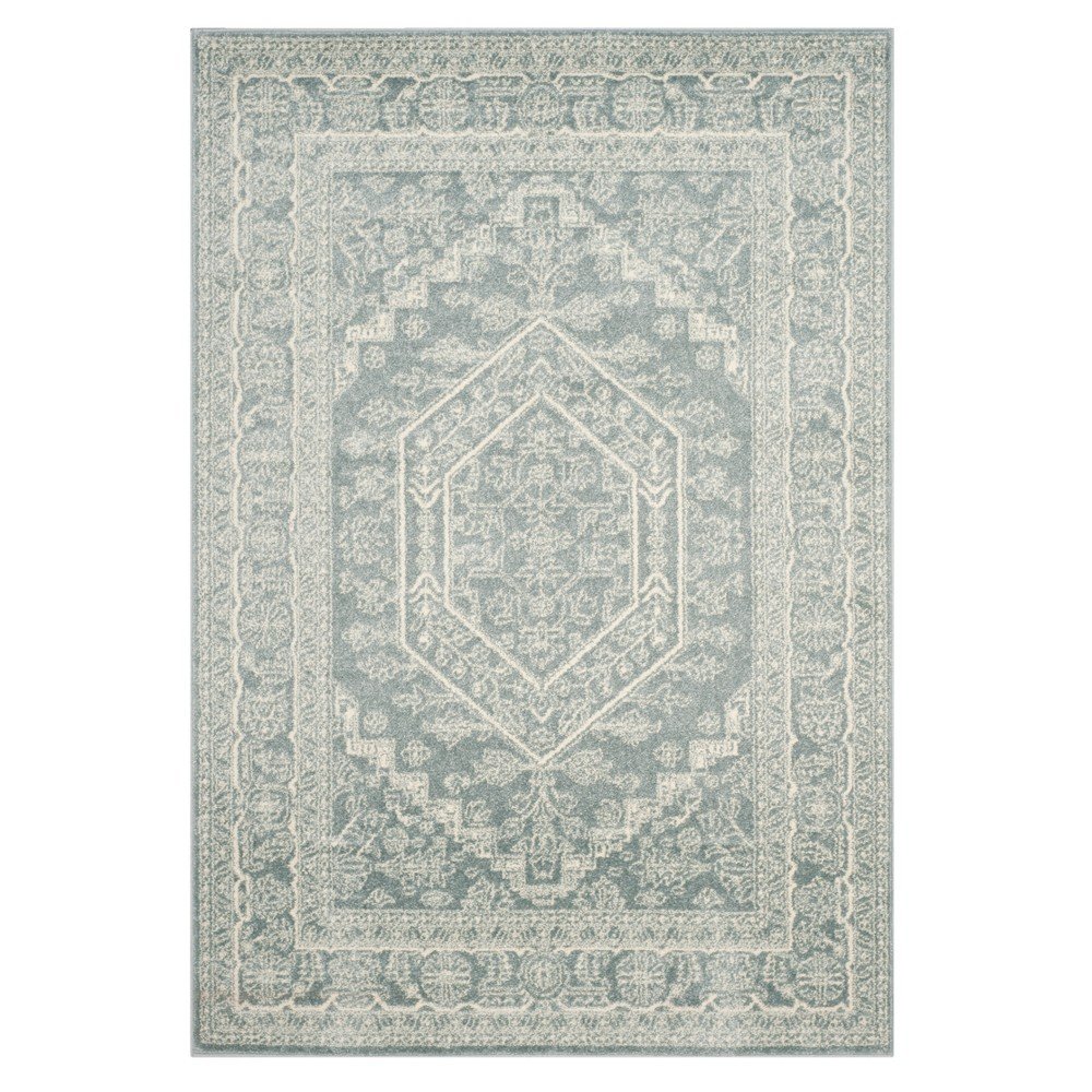 6'x9' Medallion Loomed Area Rug Slate/Ivory - Safavieh