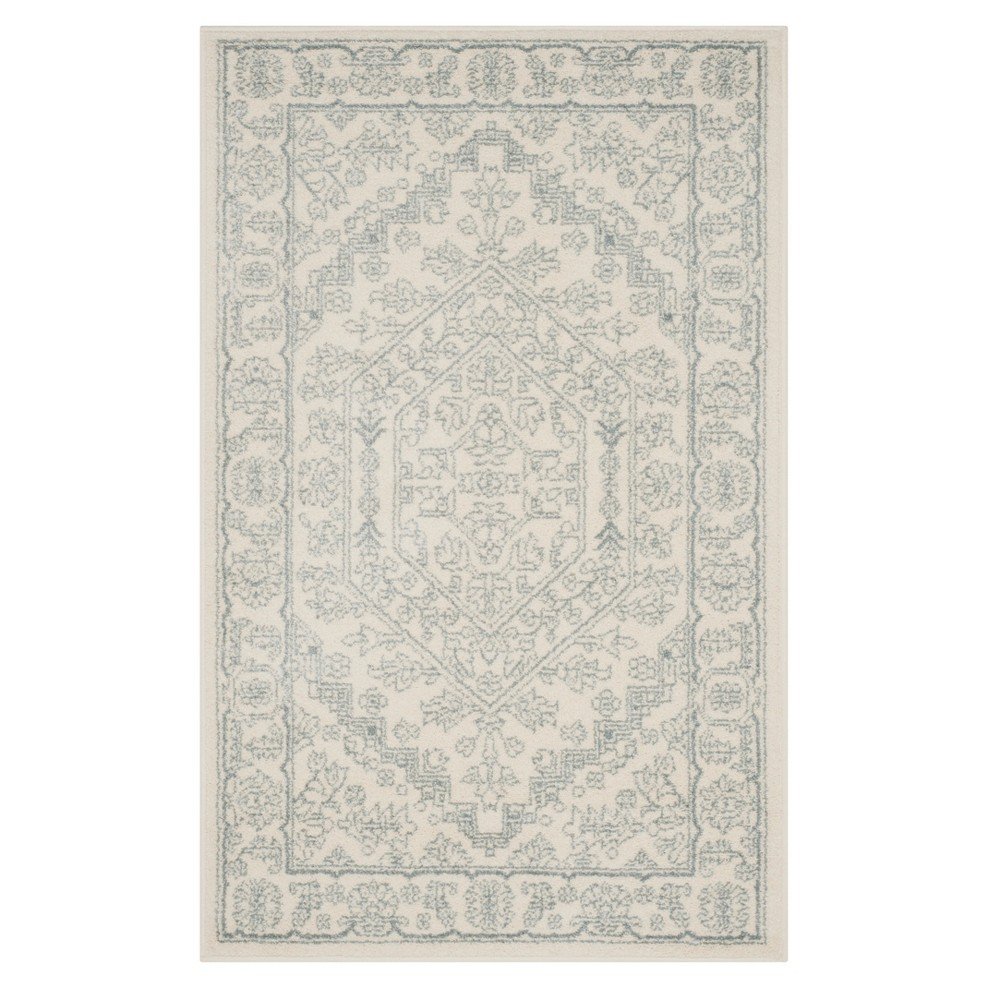 3'x5' Medallion Loomed Accent Rug Ivory/Slate - Safavieh