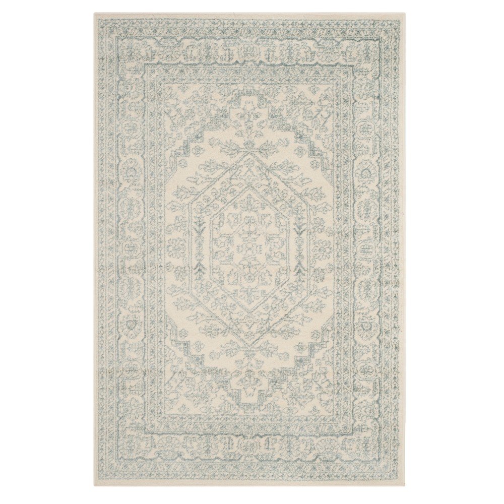 4'X6' Medallion Loomed Area Rug Ivory/Slate - Safavieh